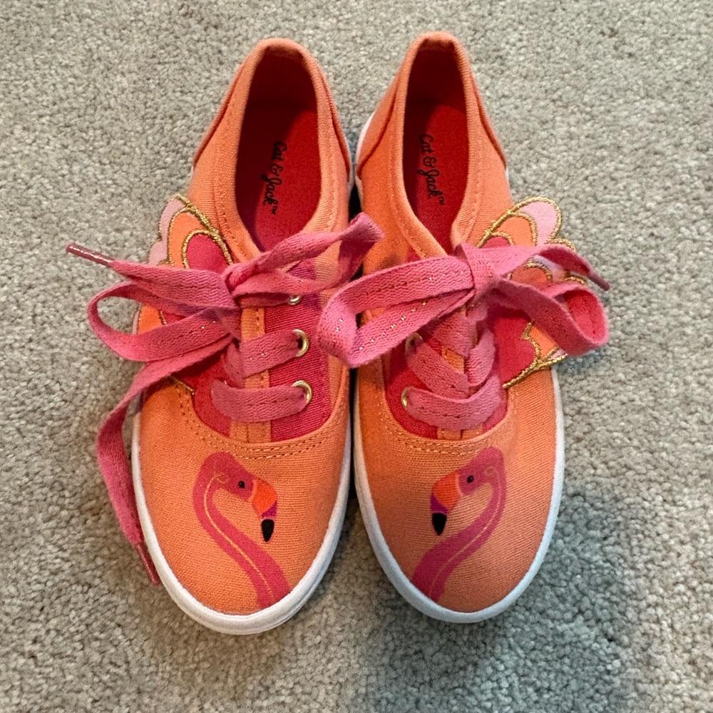 Cat and Jack Girls Flamingo shoes size 10